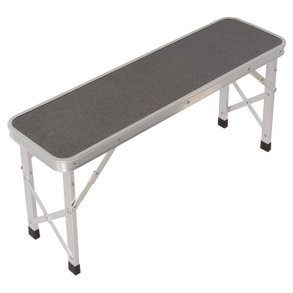 Picknickset klappbar Tisch 2 Bänke Aluminium 90 cm Sitzgruppe silber Schirmloch 