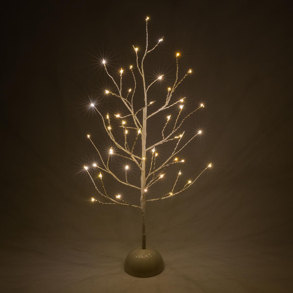 cm weiß LED 48 Leuchtbaum Lichtbaum Dekobaum warm Batterie 60 Timer weiß