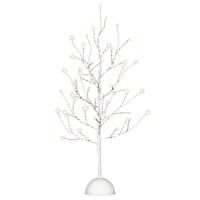 Dekobaum weiß 48 LED warm weiß Leuchtbaum Lichtbaum Batterie Timer 60 cm