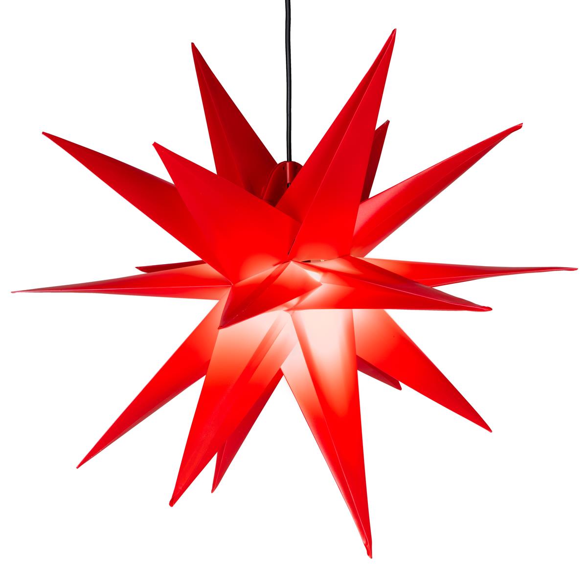 Weihnachtsstern 1 LED warm weiß Farbe ROT 3D Lichter-Stern Dekostern 55 cm