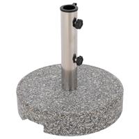 Schirmständer rund poliertes Granit ca. 25kg grau marmoriert Ø 38x38 cm