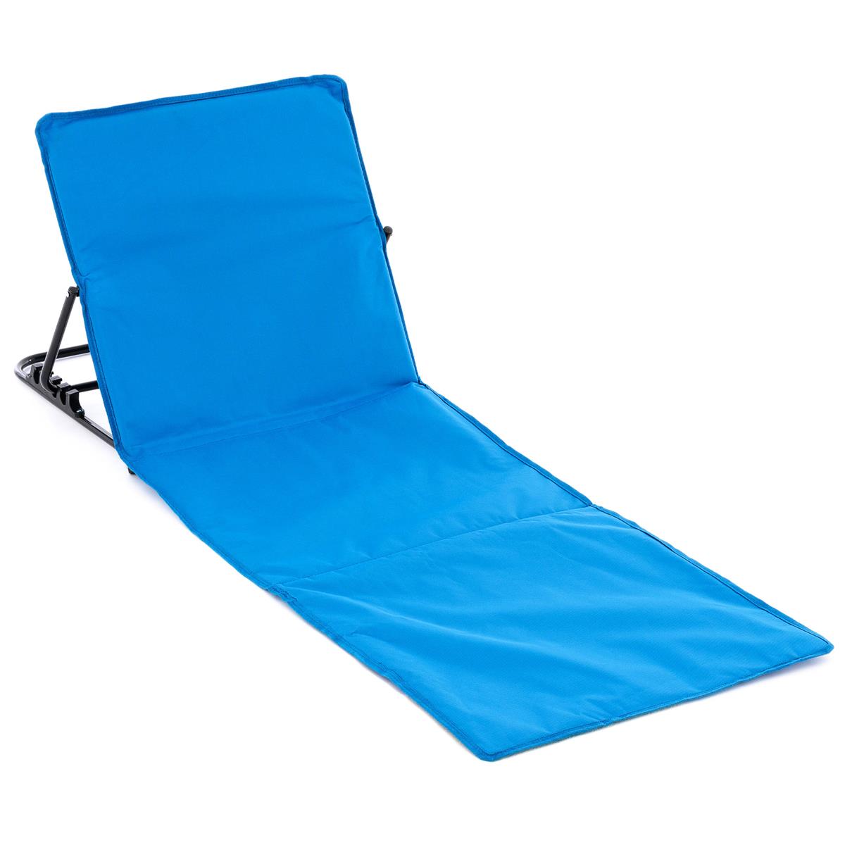 Strandmatte Beachmatte gepolstert faltbar verstellbare Rückenlehne blau