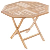 DIVERO Balkontisch Gartentisch Tisch Esstisch Holz Teak klappbar Ø 90cm natur