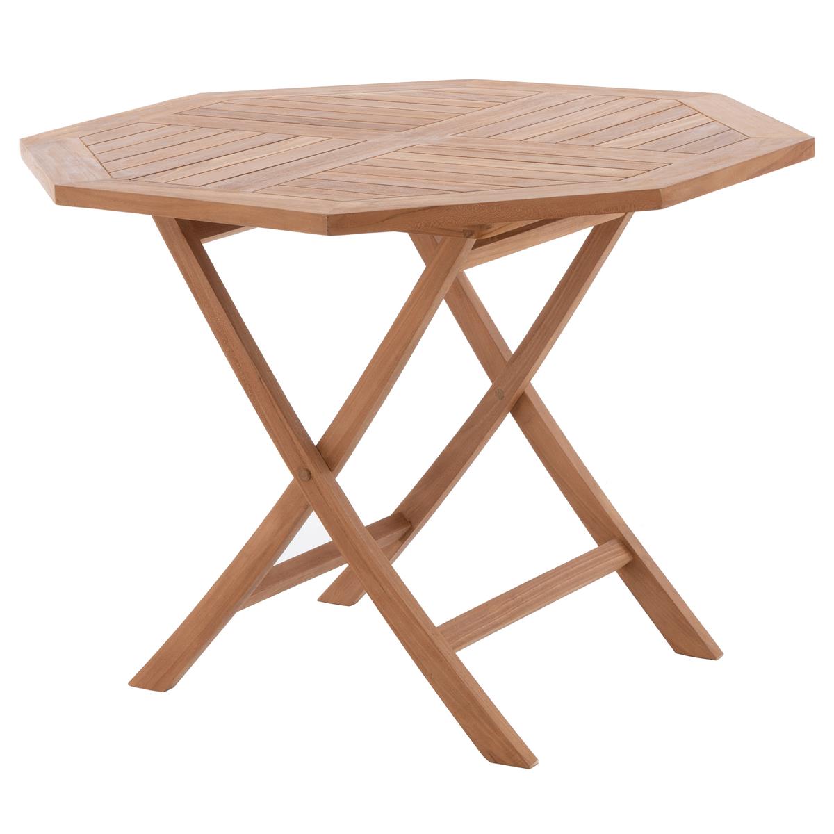 DIVERO Balkontisch Gartentisch Tisch Holz Teak klappbar behandelt Ø 90 cm