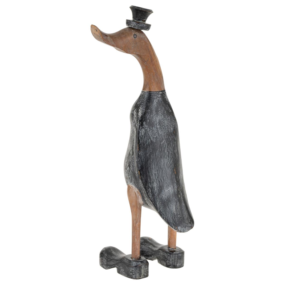 Holz Laufente mit Schuhen,wodden duck 45-50 cm Bambuswurzel-Ente in Schuhen ca 