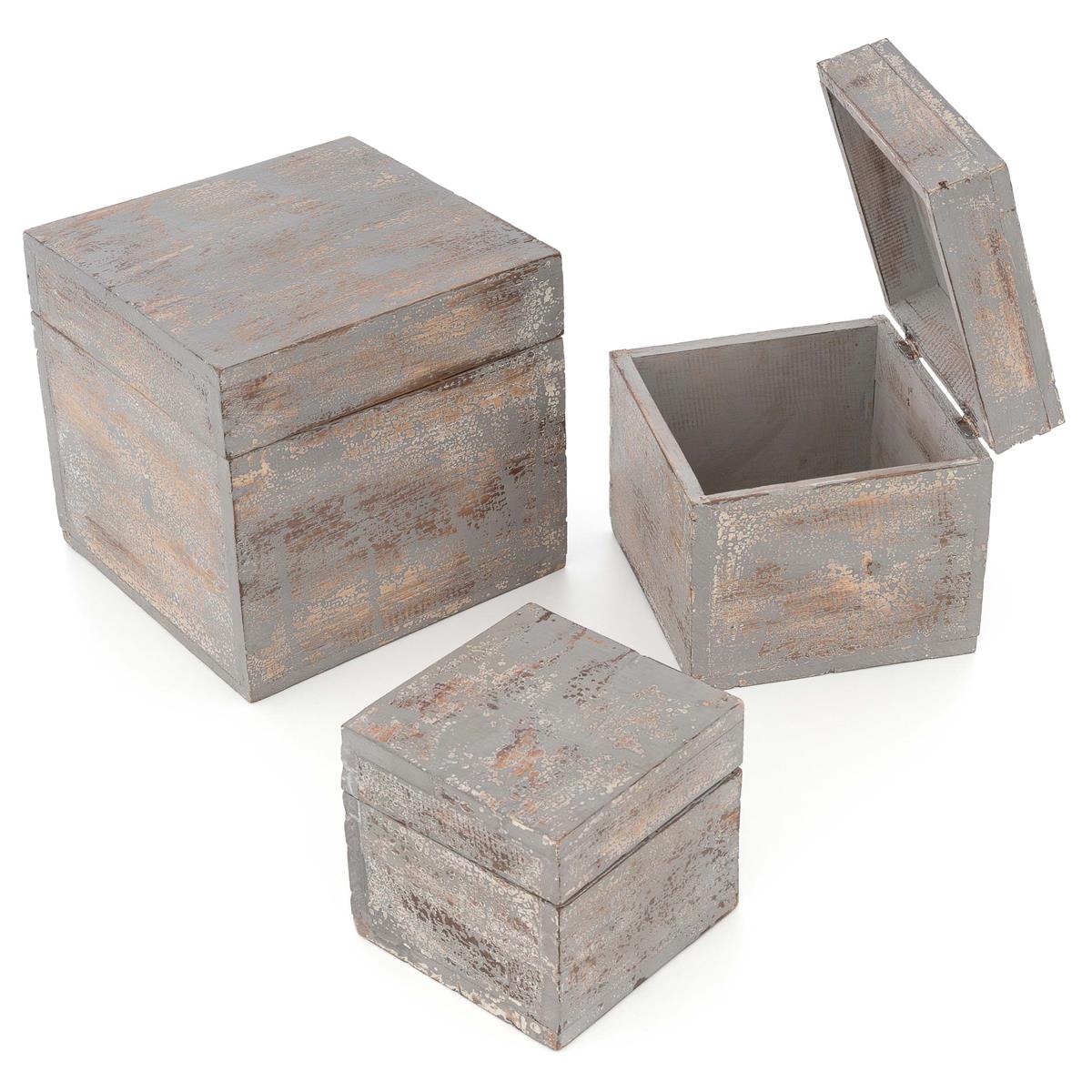 Holzkiste Anker Klappdeckel grau Holzbox Aufbewahrungsbox  Geschenkbox Vintage 