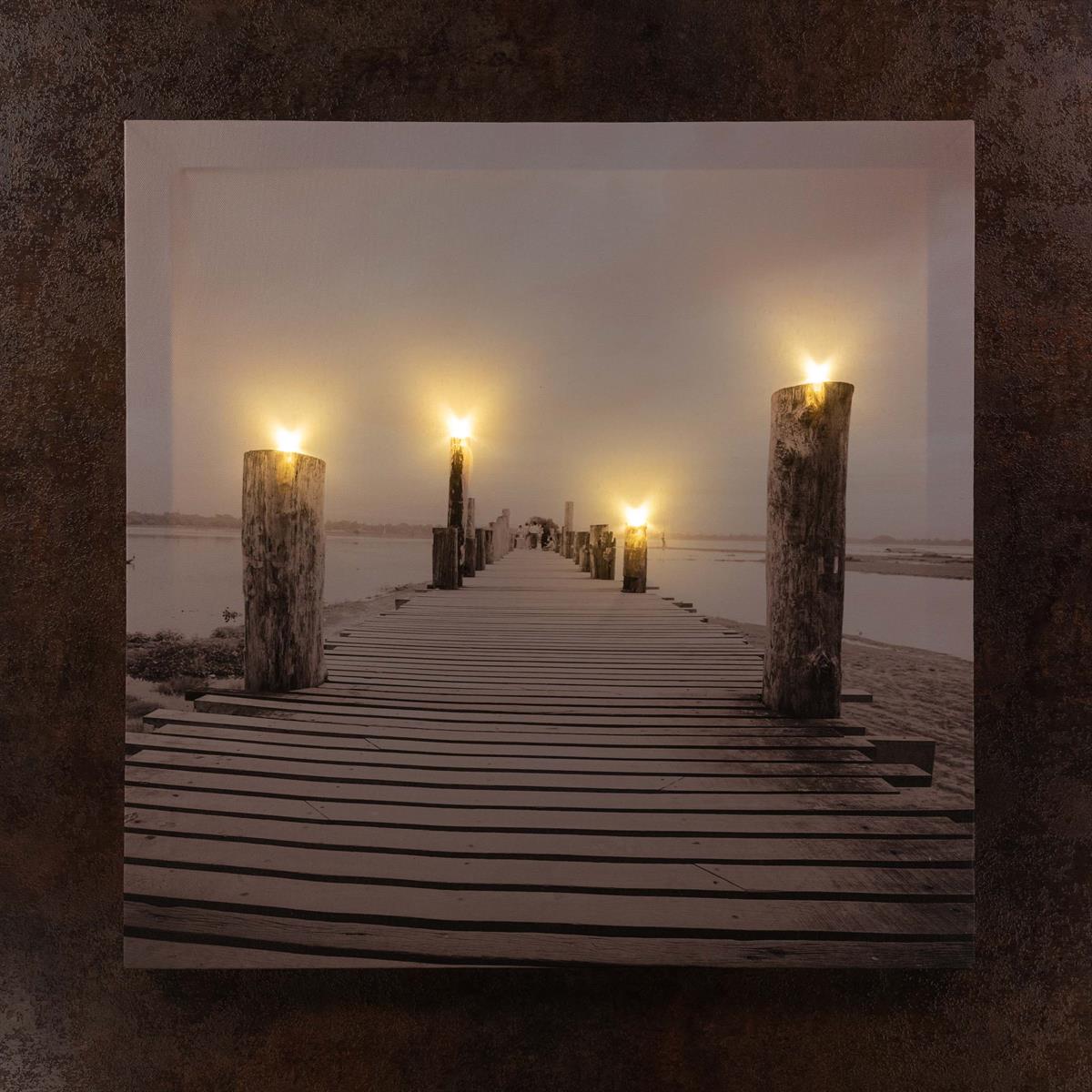 Wandbild Bäume Mit LED-Beleuchtung - 40 Lichter 30x40cm Leinwandbild