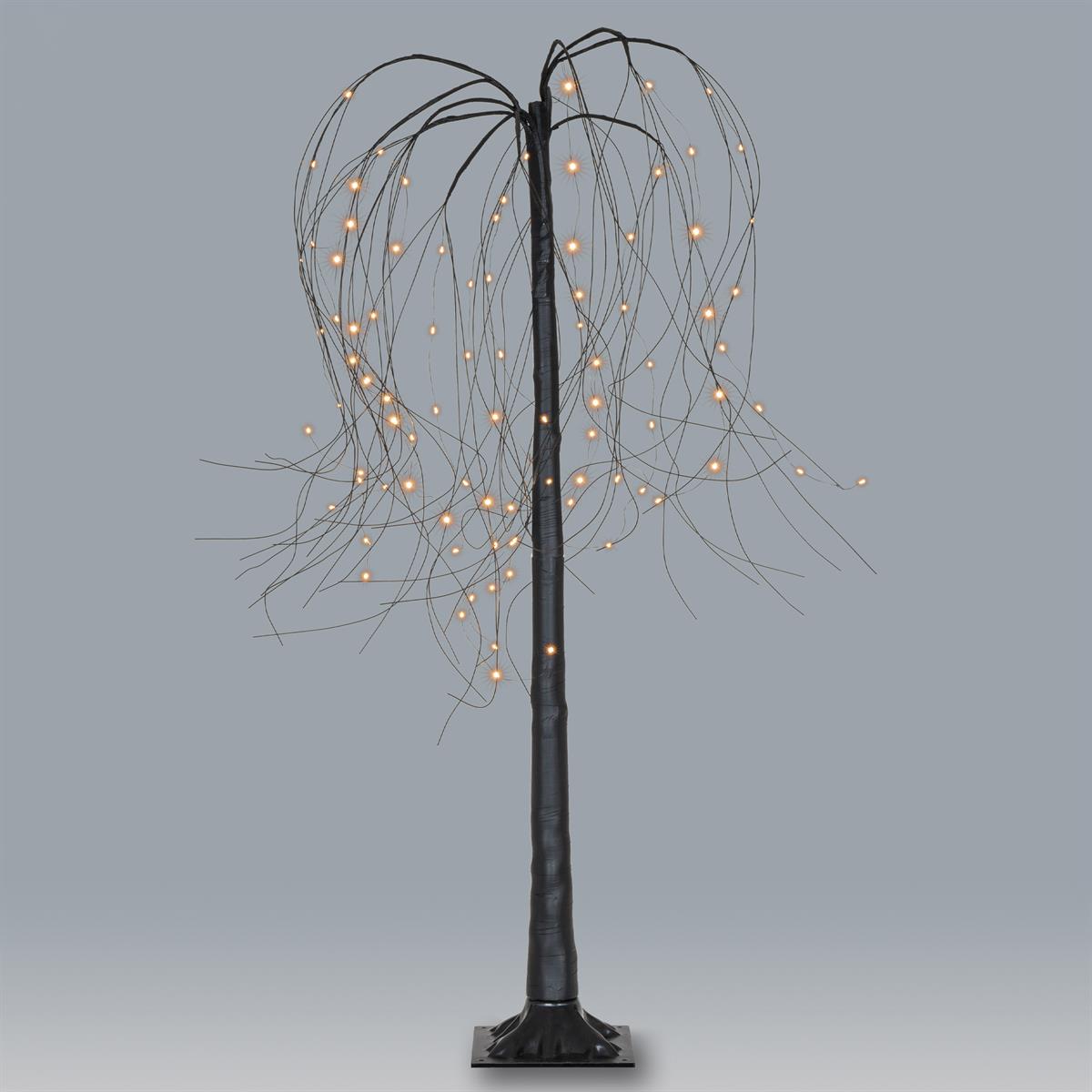 Deko-Baum Trauerweide LED 96 150 cm warm Timer weiß schwarz Weidenbaum