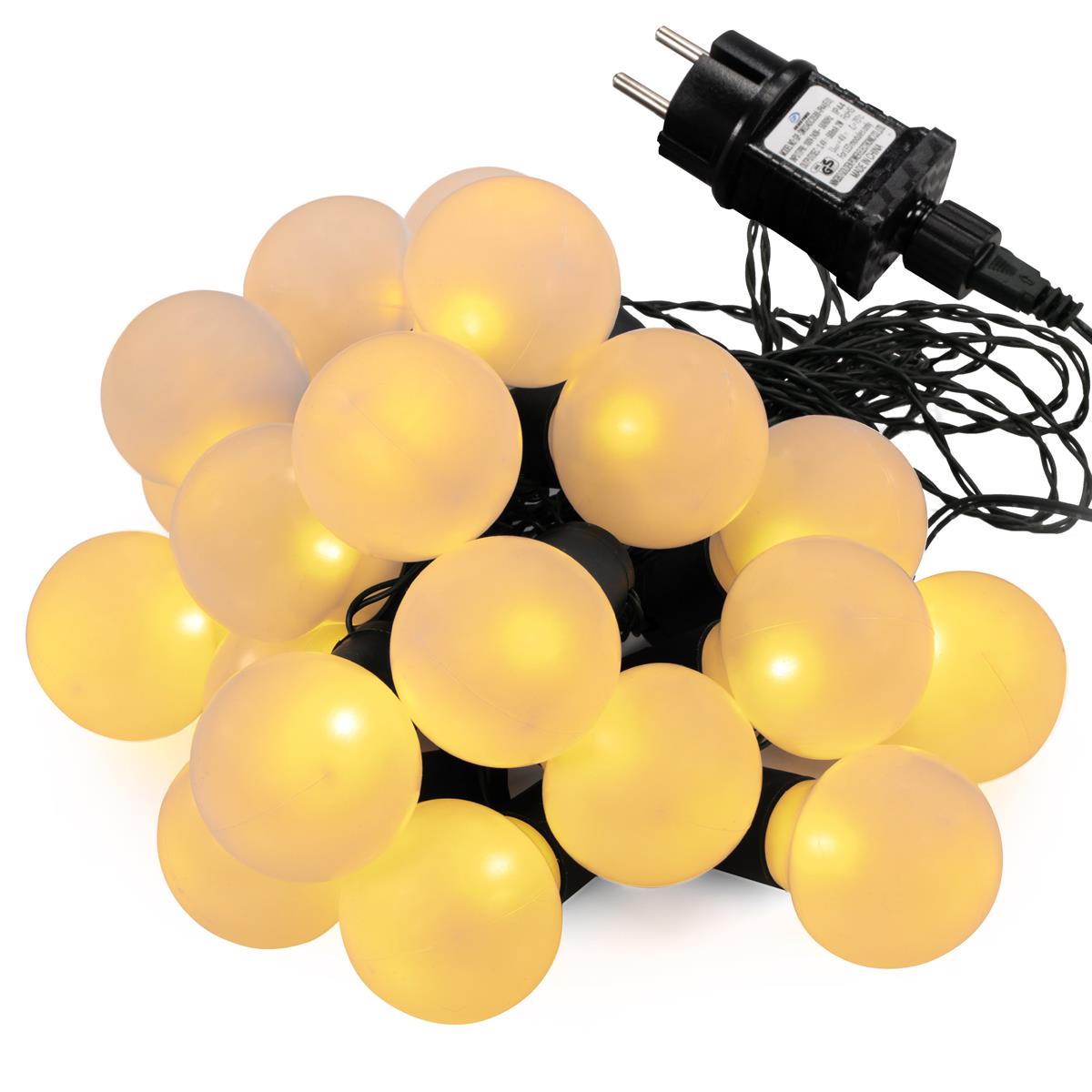 LED Partylichterkette mit 20 Kugeln warm weiß Partybeleuchtung Lichterkette