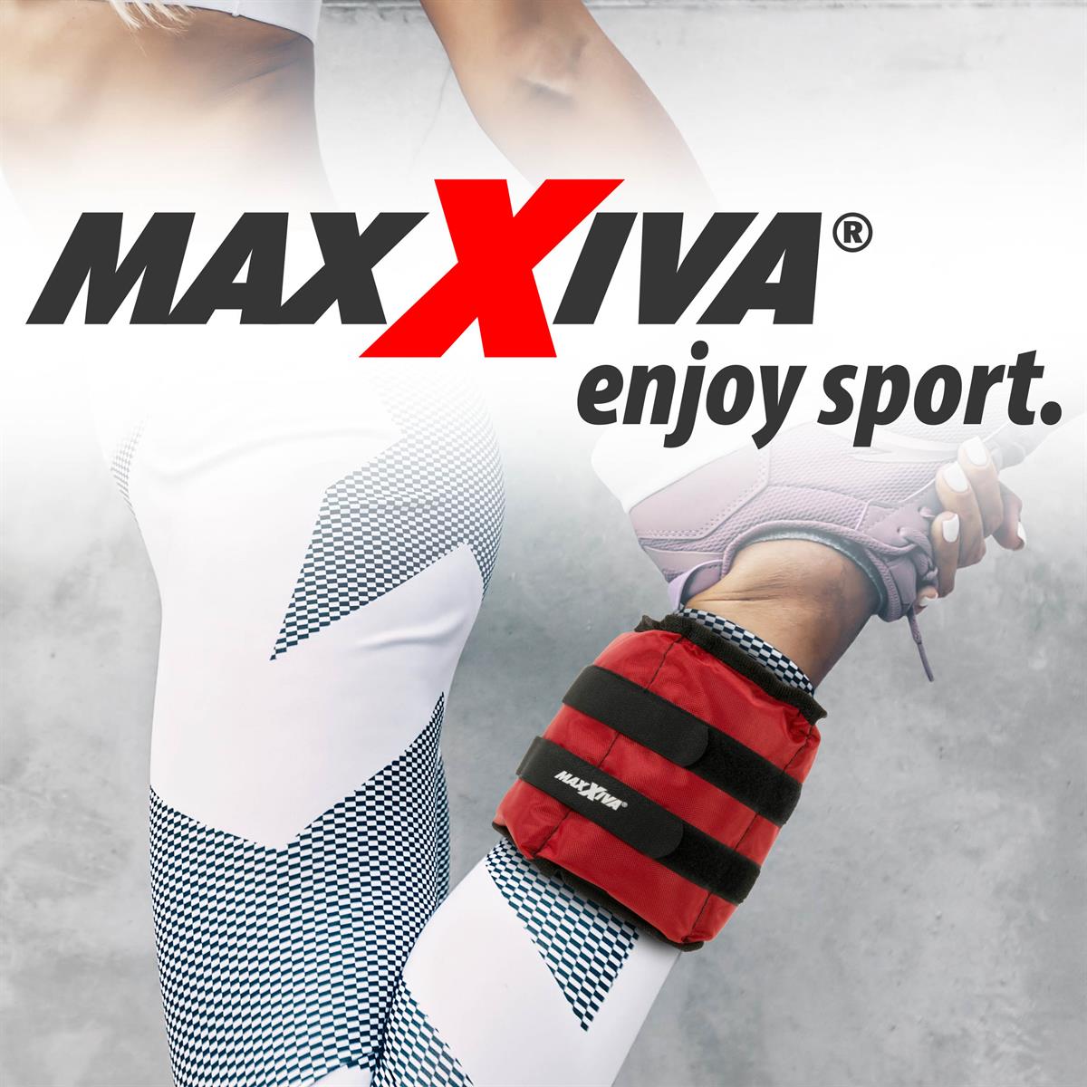 MAXXIVA Gewichtsmannschetten Set 2 x 1 kg Laufgewichte Pink Arm Bein Eisensand