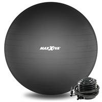 MAXXIVA Gymnastikball Ø 65 cm Schwarz mit Pumpe Sitzball Fitness Yoga Pilates