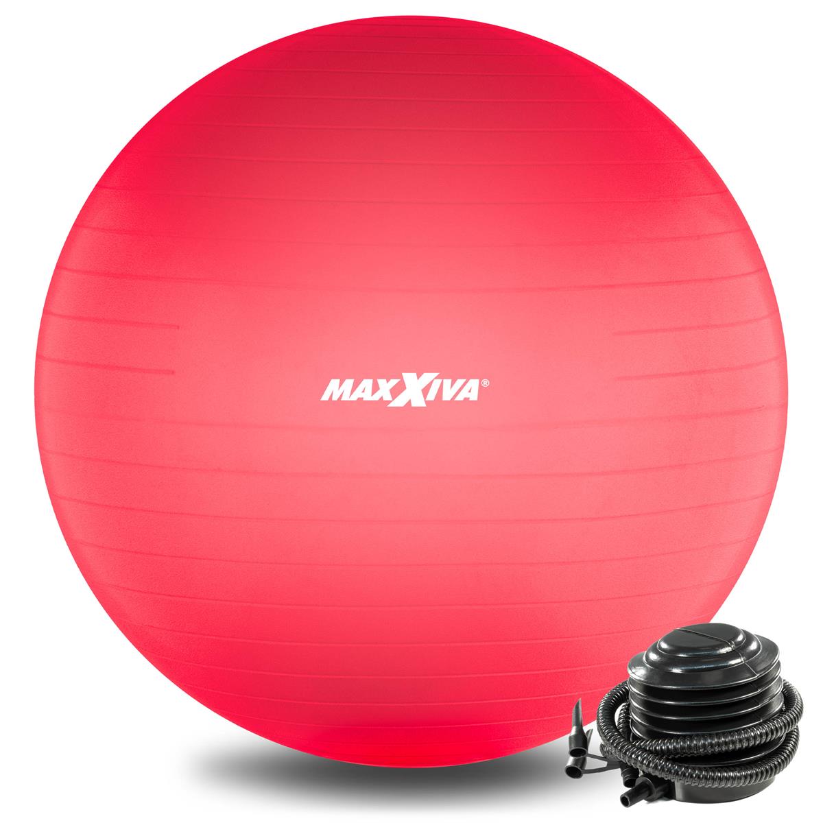 MAXXIVA Gymnastikball Ø 75 cm Rot mit Pumpe Sitzball Fitness Yoga Pilates