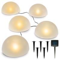 Hemisphärensolarleuchte 5er Set Warmweiß Kunststoff wiederaufladbar Akku