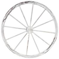 Holzrad whitewash Wagenrad Dekorad Speichenrad Garten-Deko Ladendeko 90 cm