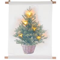 Hängende LED Leinwand inklusive 5 LEDs Wandmotiv Weihnachtsbaum 30 x 40 cm