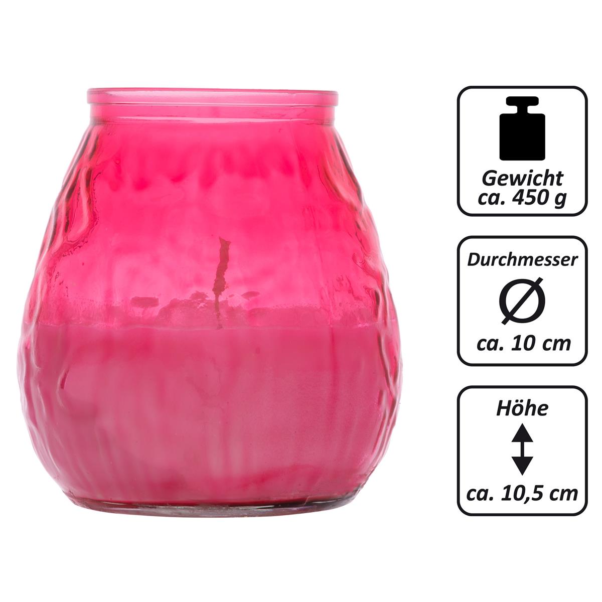 4er Set Bistro Licht pink Kerze 10 cm Brenndauer ca. 46h Outdoor Windlicht