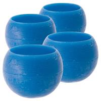 4er Set Windlicht Wachs Aqua Blau 120er Größe 10x12 cm Lampionbowl kerze