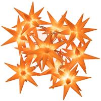 10 LED Lichterkette Weihnachts-Sterne orange Trafo Timer Weihnachts-Deko