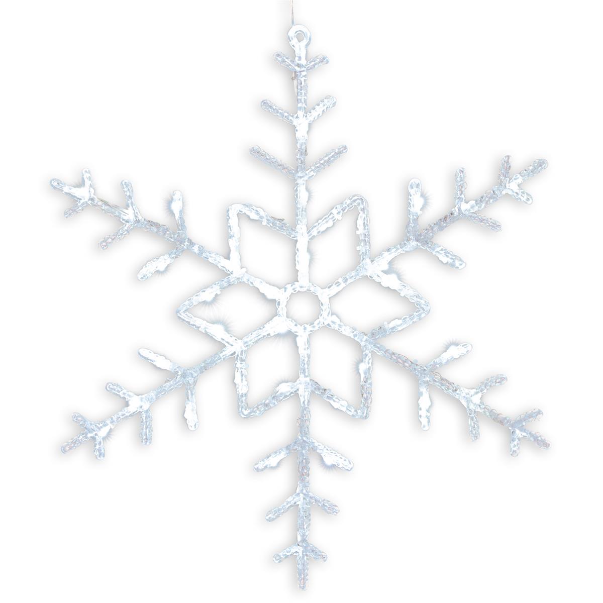 Schneeflocke Acryl 42 LED weiß Ø 55 cm Trafo Timer Weihnachts-Deko Xmas