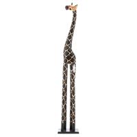 Deko Giraffe Holzfigur Skulptur Afrika Handarbeit Größe 150 cm dunkel