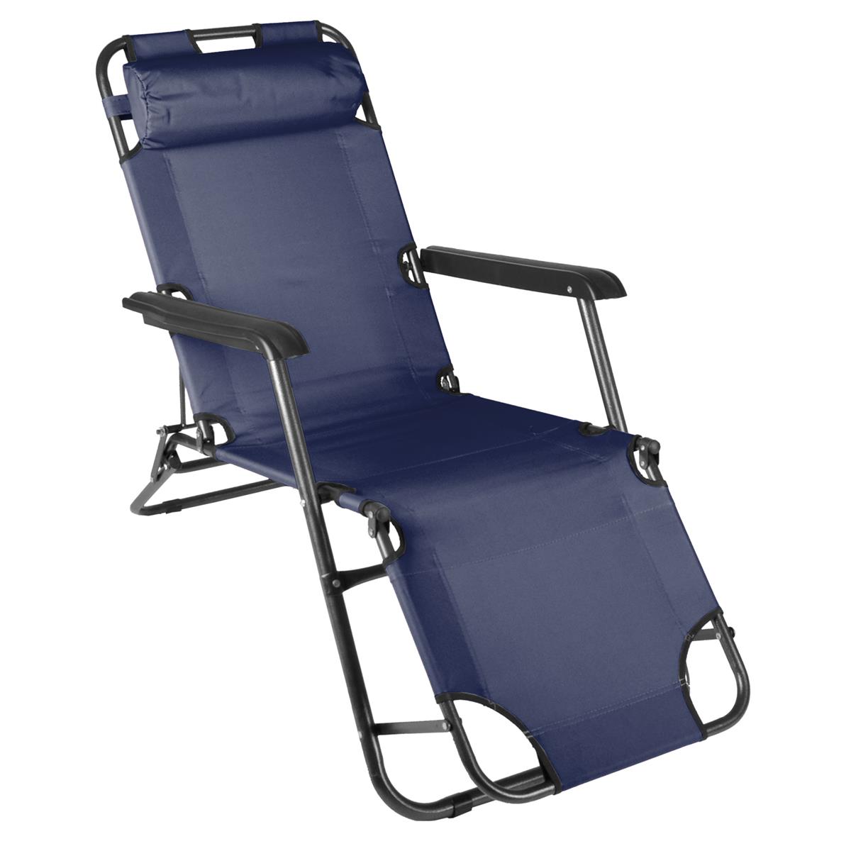klappbare Sonnenliege B-WARE Relaxliege Liegestuhl blau Klappliege Gartenliege