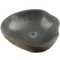 DIVERO Aufsatzwaschbecken Waschtisch Vulkanstein Andesit grau Ø33-45cm