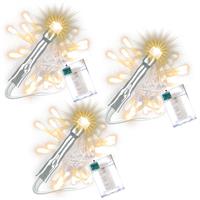 3er Set 30 LED Lichterkette warm weiß Batteriebetrieb Innen Weihnachts-Deko