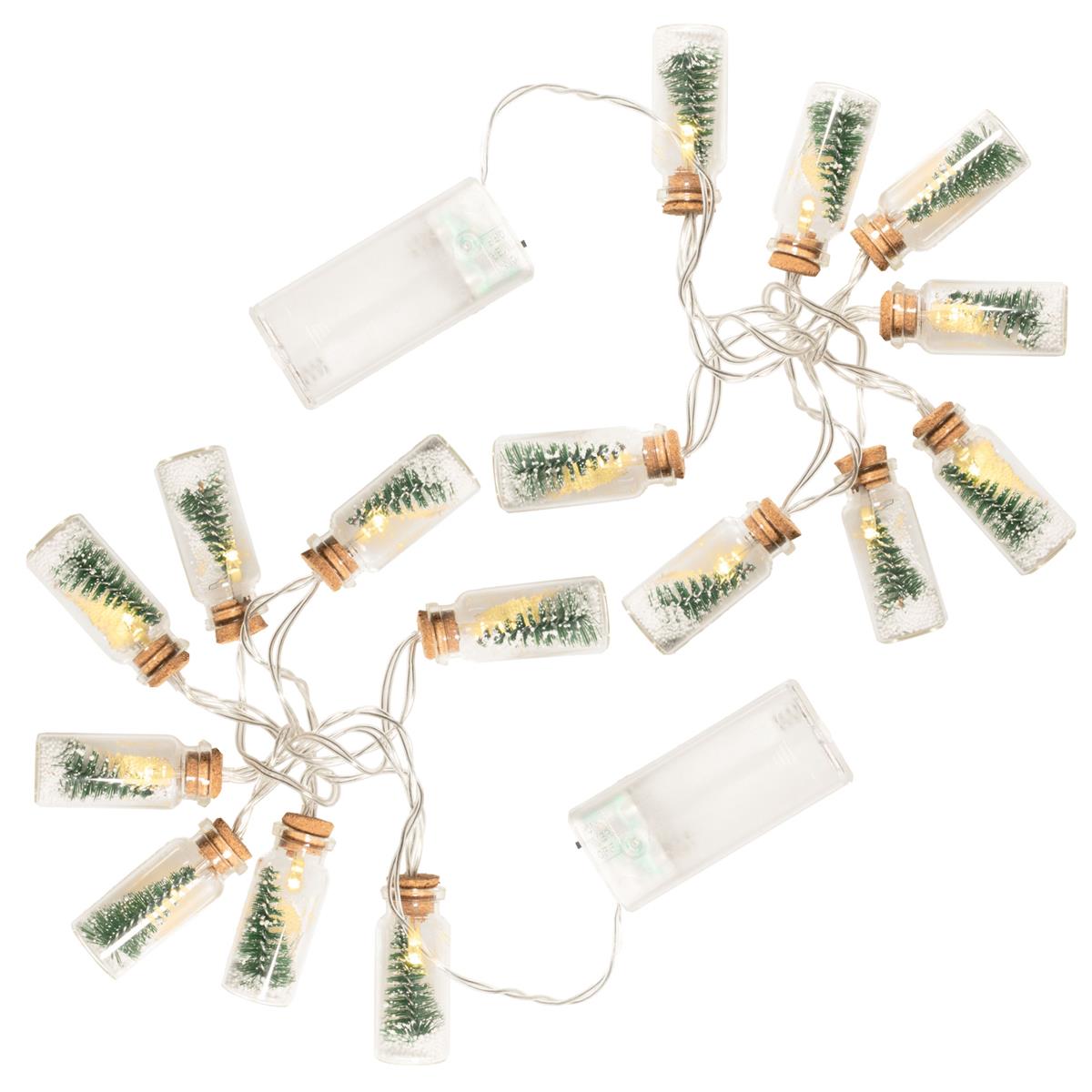 2er Set Lichterkette "Minigläser" 8 LED warm weiß Batterie Timer Weihnachts-Deko