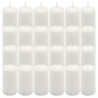 24er Set Stumpenkerze weiß Höhe 10 cm Ø 5 cm lange Brenndauer Rund-Kerze