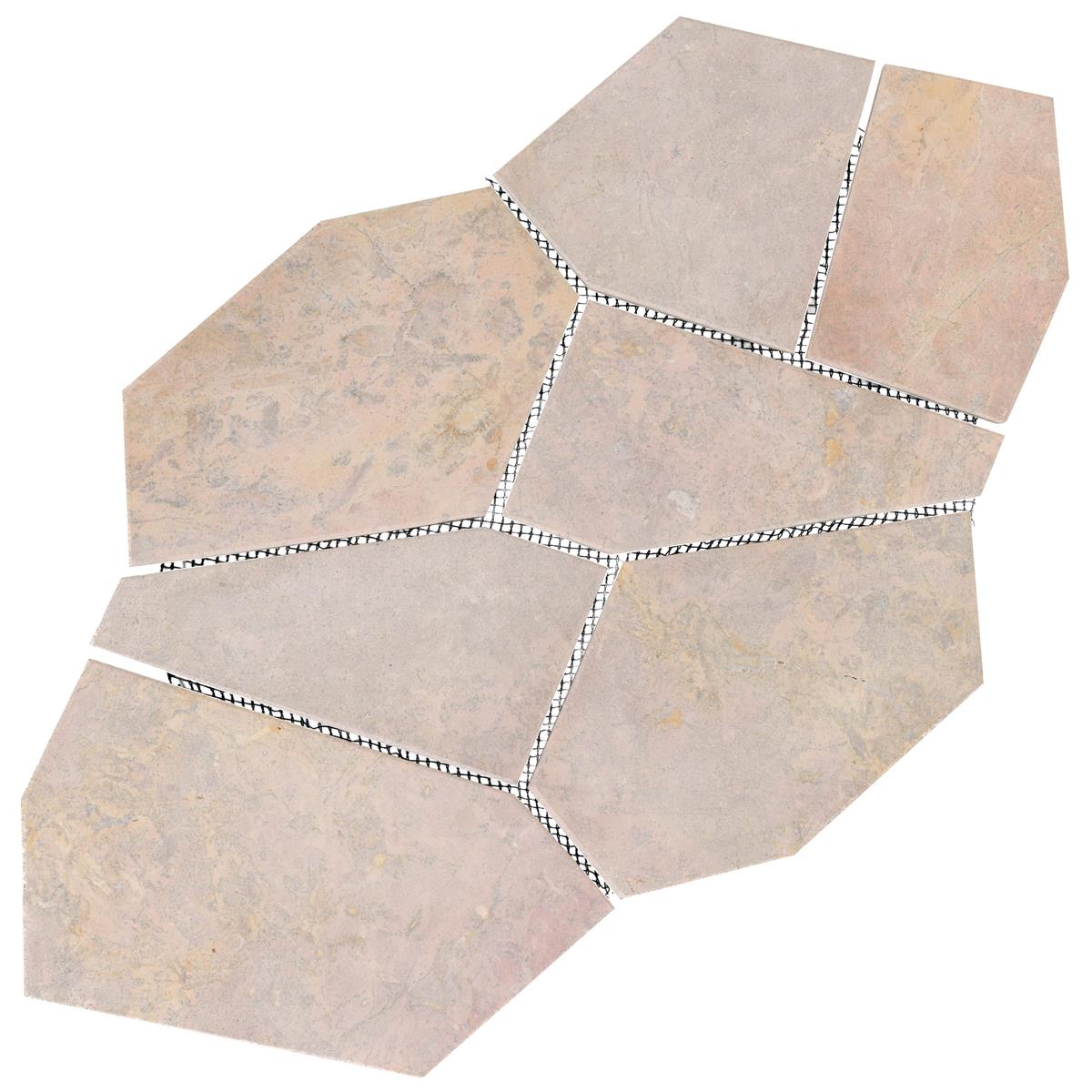 Polygonalplatten Marmor Bodenfliese "Montago" terracotta Mosaiksteinfliese