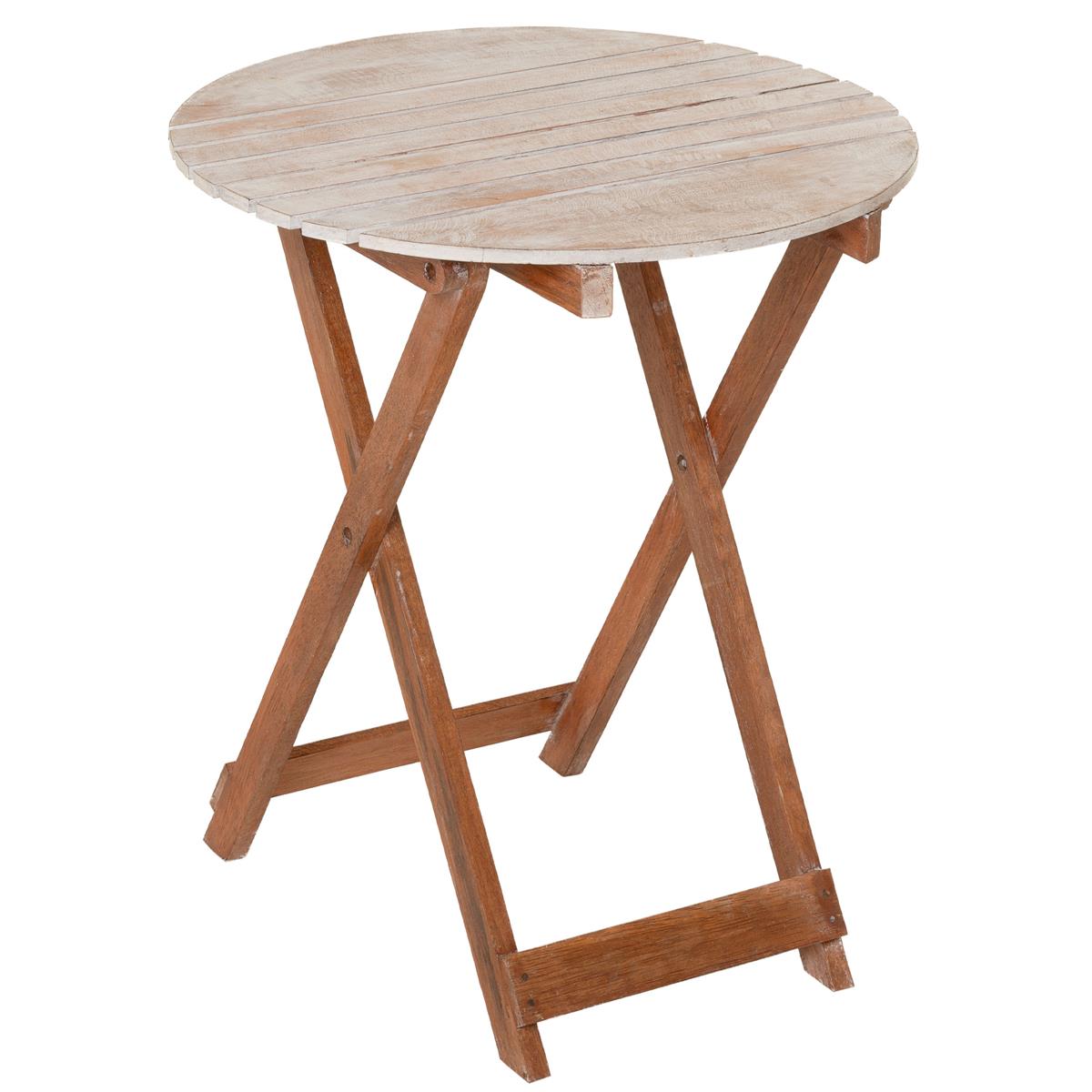 DIVERO Beistelltisch Klapptisch Vintage braun grau klappbar Holz rund Ø 50cm