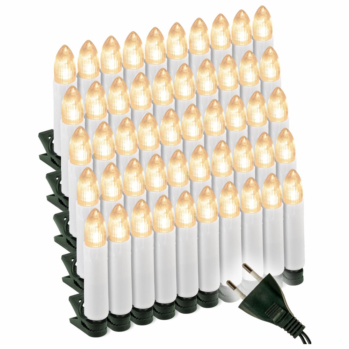 50 LED Lichterkette Weihnachtsbaum-Beleuchtung warm weiß Christbaumkerzen