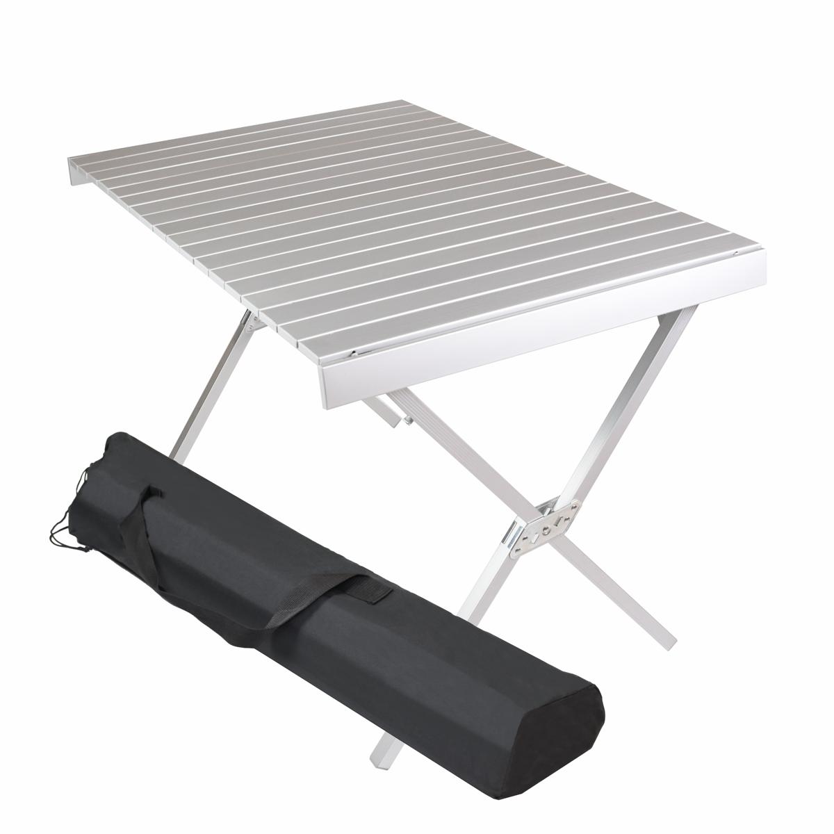 Campingtisch mit Tragetasche Aluminum, grau Gartentisch Partytisch  Buffettisch klappbar 108x71x72 cm