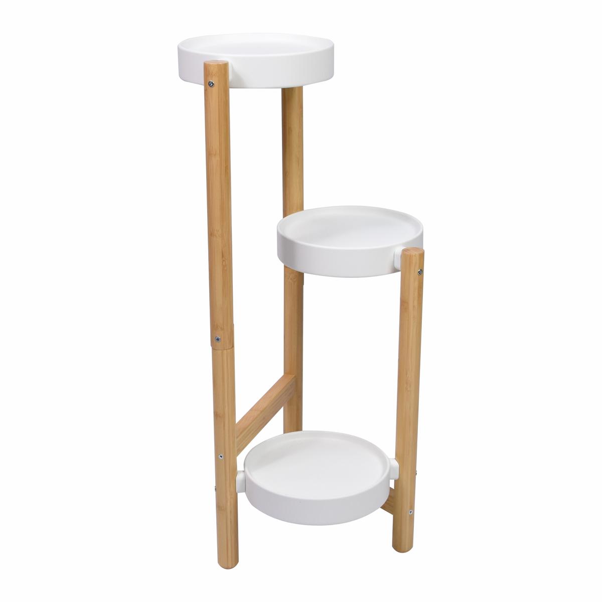 Blumenstnder innen, 3 Etagen, Bambusholz, Blumenregal, Blumentreppe,  Blumenhocker 36,5 x 33x 70 cm