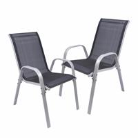 2er Set Gartenstuhl BARI Stapelstuhl Balkonstuhl 55x72x91 cm KD System