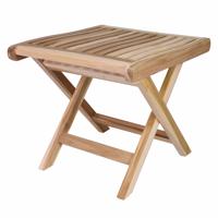 DIVERO Klapp-Hocker Bad-Hocker Ablage aus Teak Holz unbehandelt Handarbeit