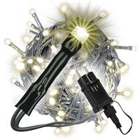 100 LED Lichterkette warmweiß grünes Kabel Innen Außen Trafo Timer Xmas