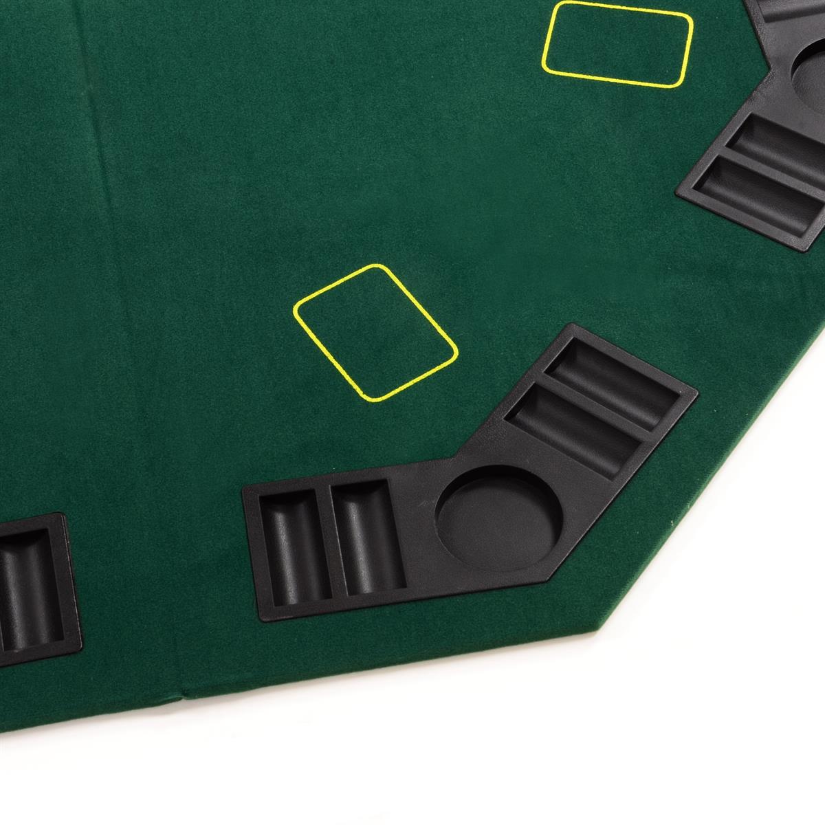 Faltbare Tischauflage Pokertisch Casino Pokerauflage für 8 Spieler 120 x  120 cm