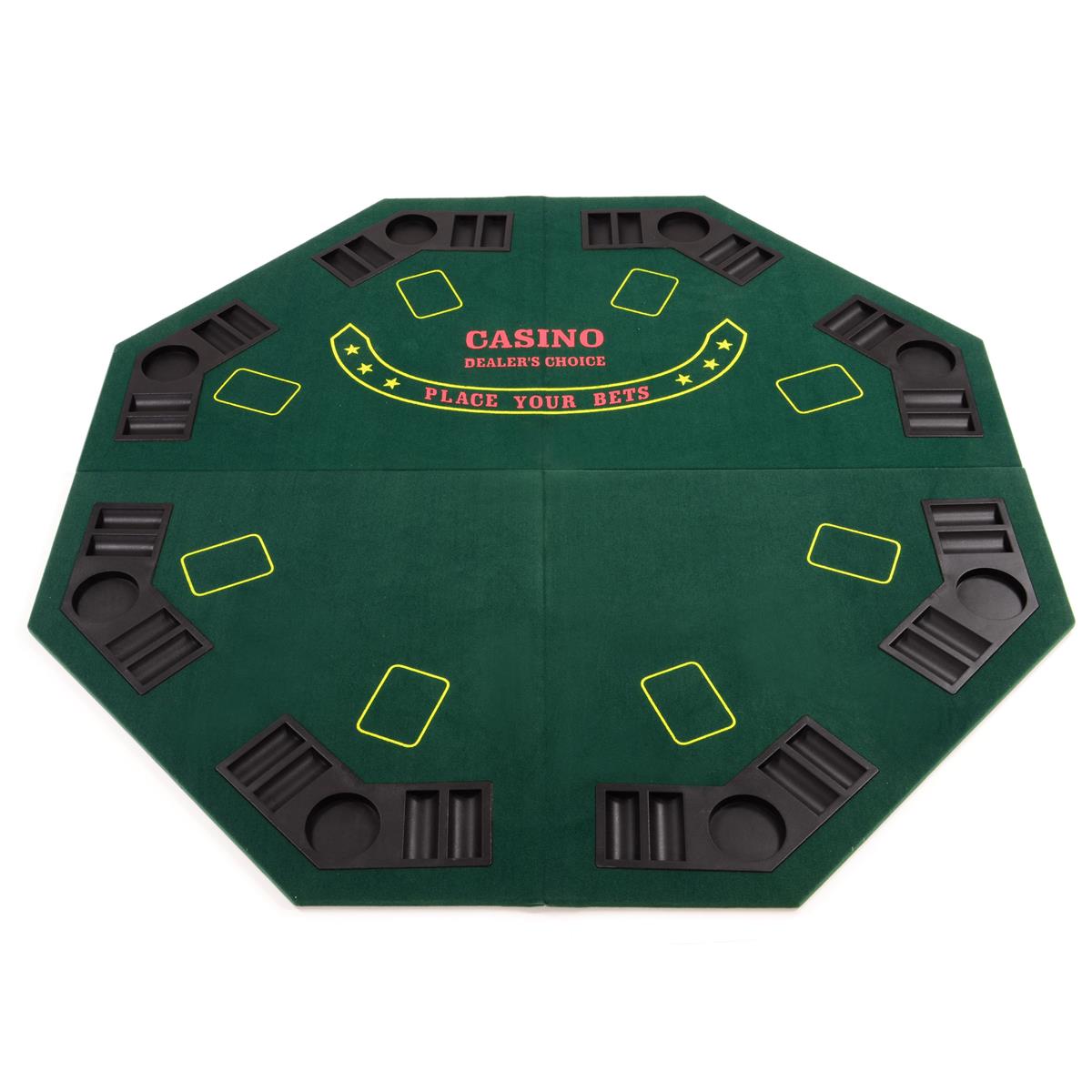 Faltbare Tischauflage Pokertisch Casino Pokerauflage für 8 Spieler 120 x 120 cm