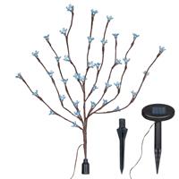 Solarlampe LED Leuchtbaum 36 LEDs kaltweiß Zweig mit Blüten Blinkfunktion