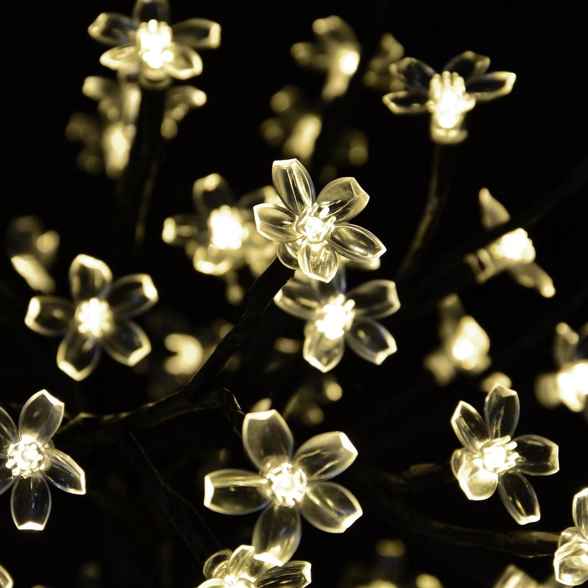 64 LED Lichterzweig Blütenbaum warm weiß 45 cm Trafo Timer Lichterkette Xmas
