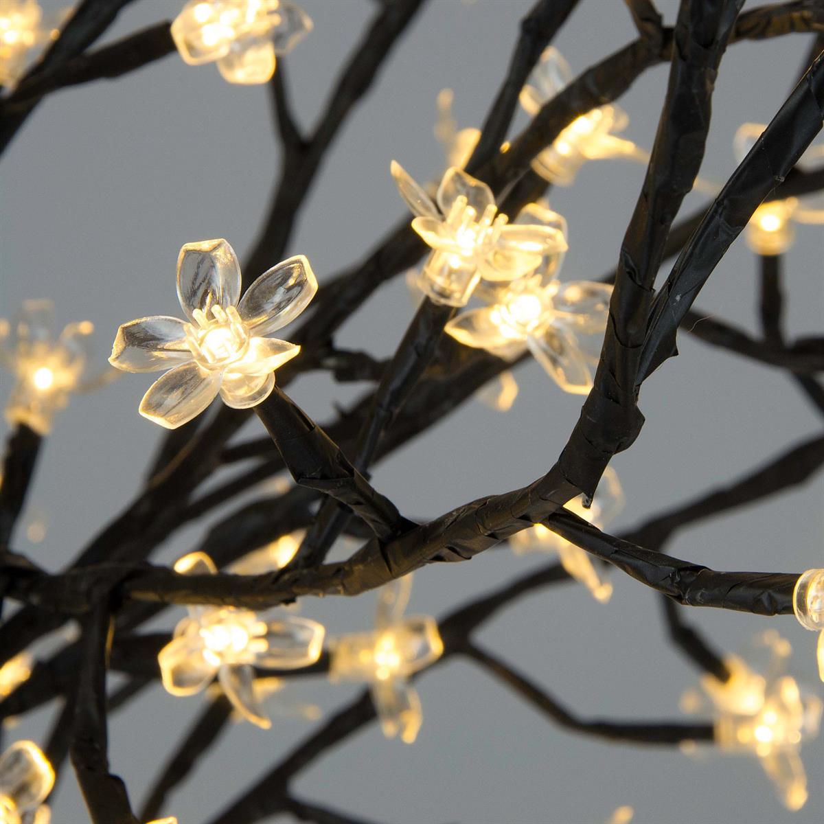 200 LED Baum mit Blüten Lichterzweig warmweiß Blütenbaum 150 cm