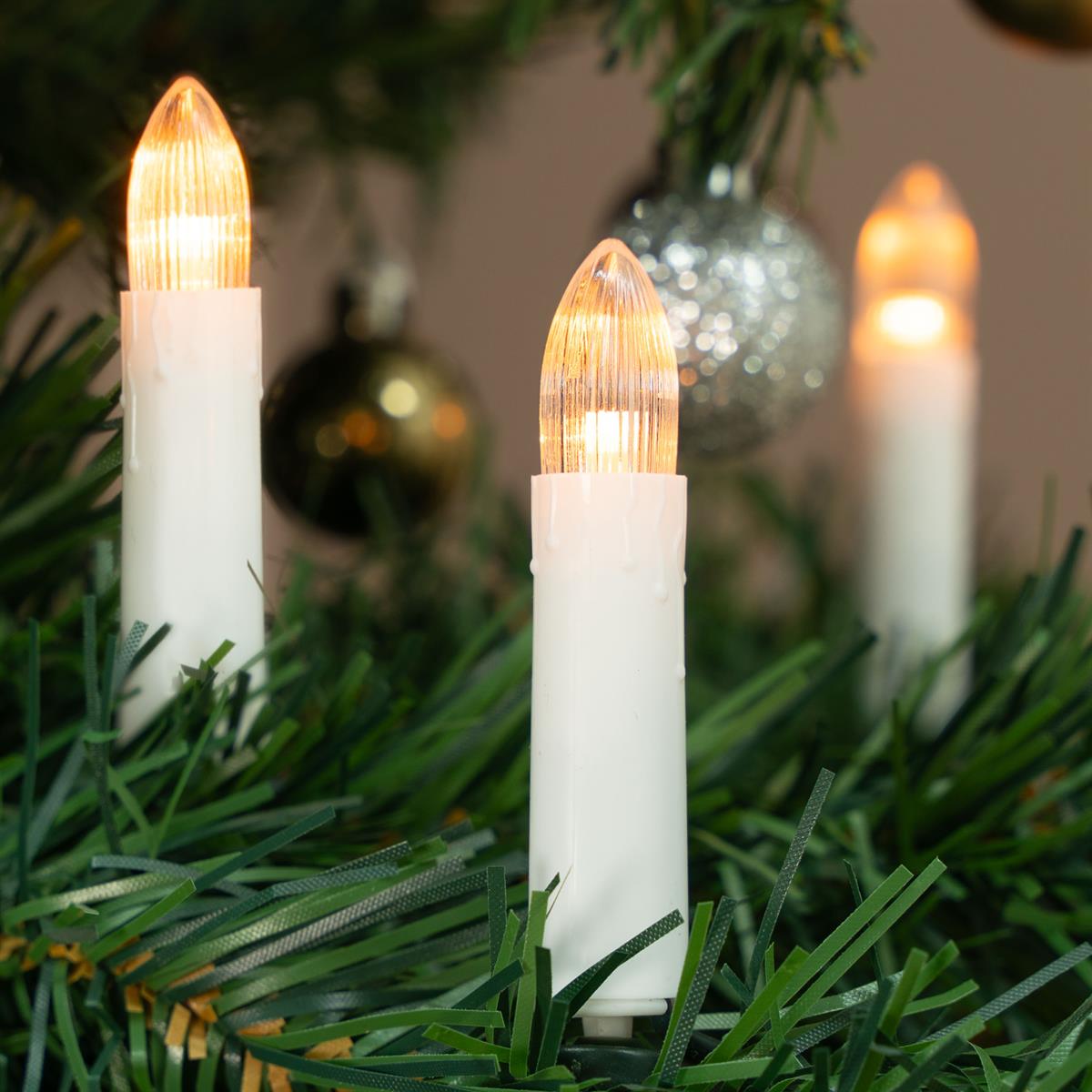 30 LED Lichterkette Weihnachtsbaumbeleuchtung Innen grünes Kabel Baum-Kerzen