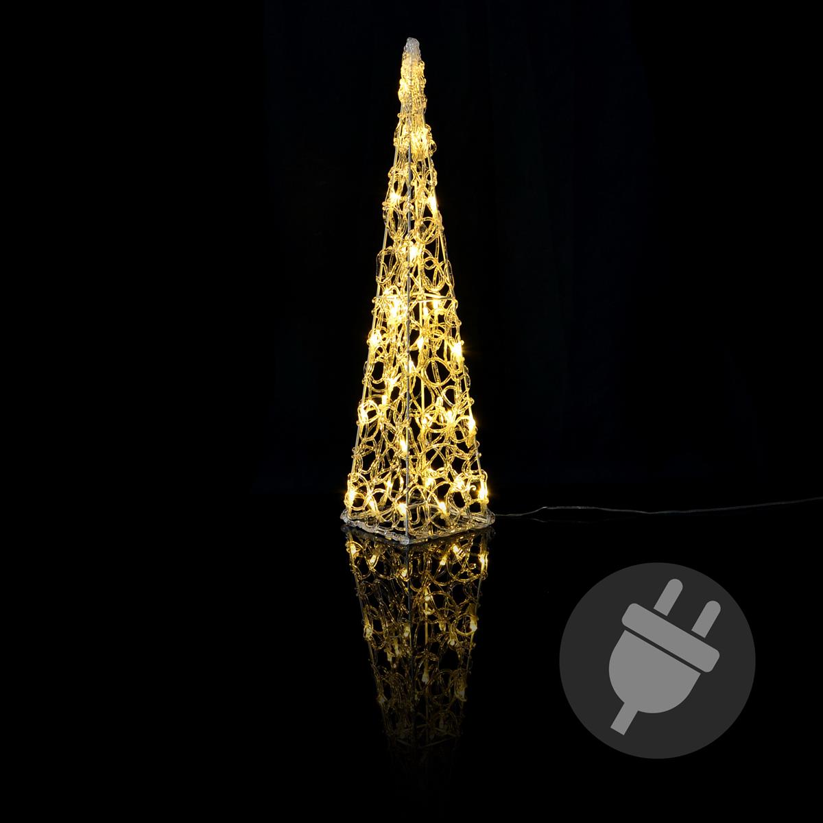 Lichterkegel Acryl 30er LED beleuchtete Pyramide Lichtpyramide warmweiß Trafo Timer