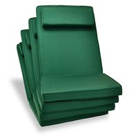 DIVERO 4er Set Sitzauflage Stuhlauflage Polster für Hochlehner Gartenstuhl grün
