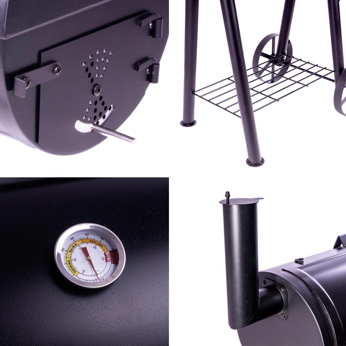 SMOKER BBQ GRILL CARRELLO GRILL carbone GRILL BARBECUE XL 28kg 120 x