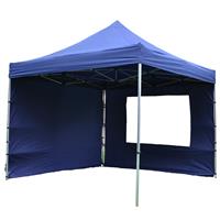 PROFI Falt Pavillon mit 4 Seitenteilen 3x3m blau wasserdichtes Dach Gartenzelt