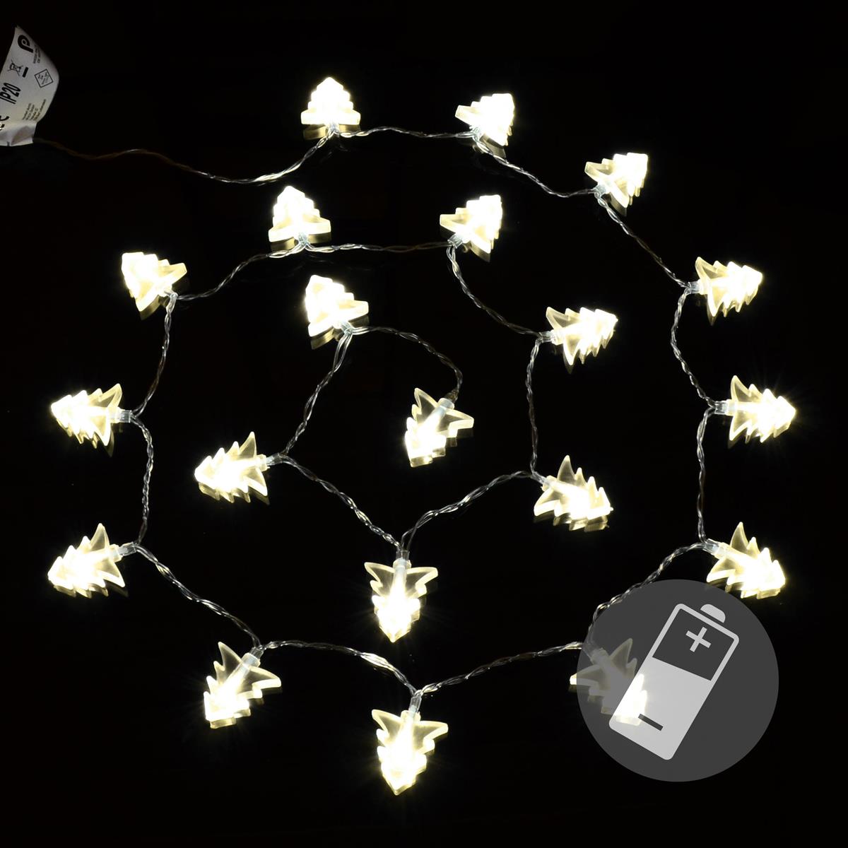 20er LED Lichterkette warmweiß Baum Weihnachtsbaumlichterkette Batterie Deko