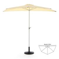 Komplett-Set Balkon Sonnenschirm beige halbrund Schirmständer+ Schirmschutzhülle