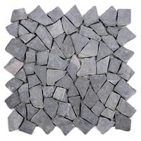 DIVERO 1 Fliesenmatte Naturstein Mosaik Marmor Wand Boden grau 35x35cm